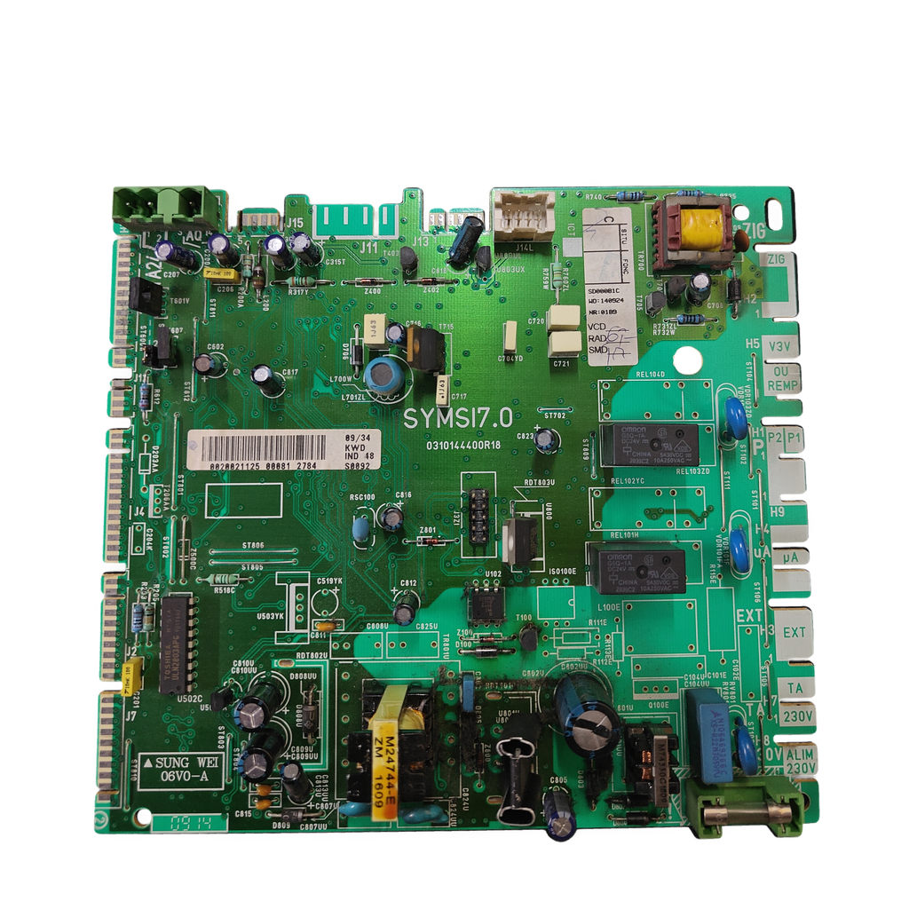 Placa Saunier Duval SYMSI7.0 · PCB 0310144400R18 para Themafast C25 E y Themaclassic F25E: vista