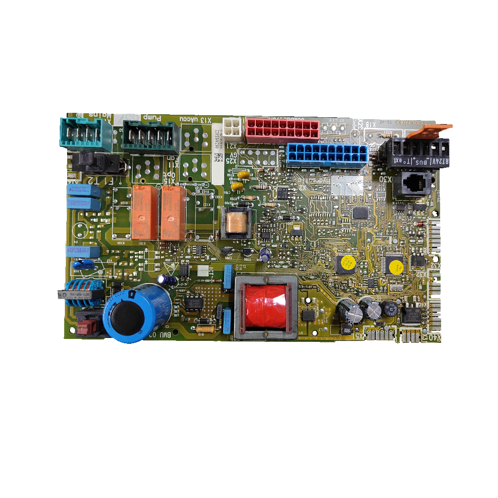 Placa electrónica V-Group 0020066023 para Saunier Duval ThemaCondens F25 A-1: Detalle de componentes de la placa