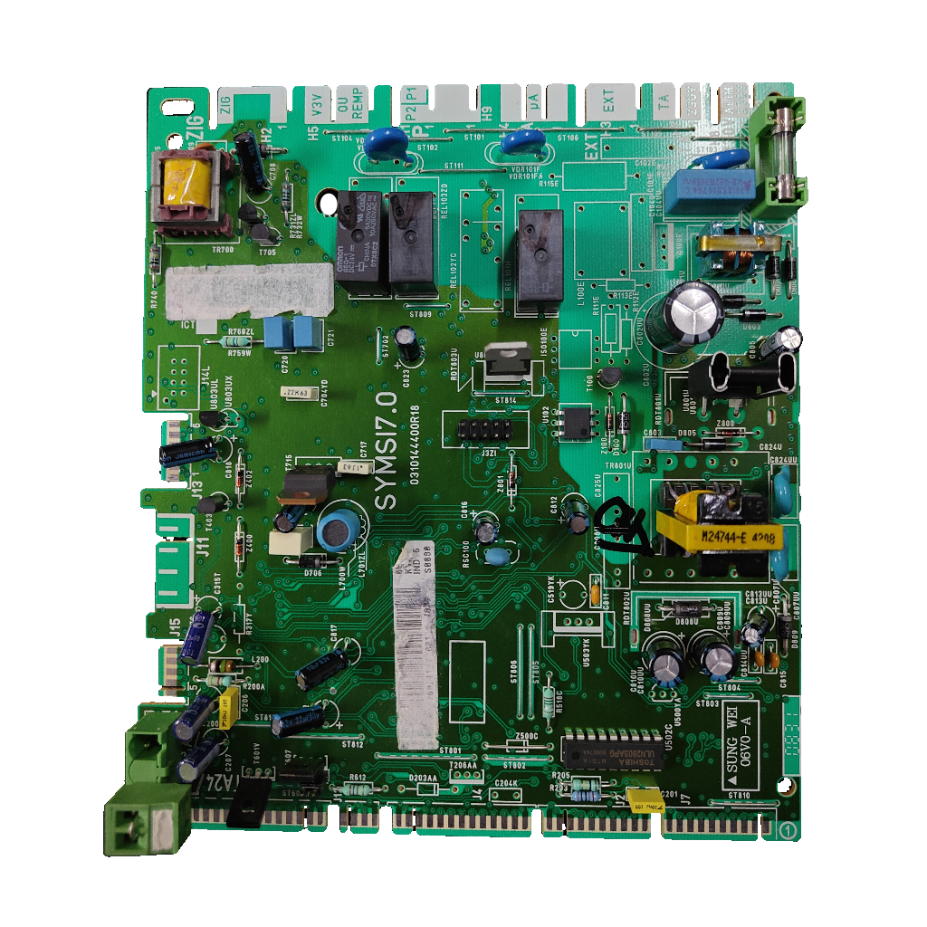 Placa Saunier Duval SYMSI7.0 · PCB 0310144400R18 para Themafast C25 E y Themaclassic F25E: vista 2