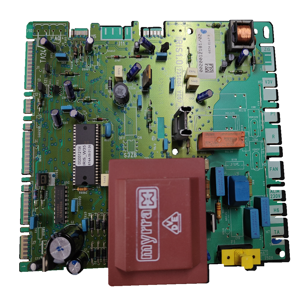 Placa electrónica Saunier Duval IRIS1.0 · 0020012181/02 · 735004 V087_C para Opaliafast F 17 E: vista 2
