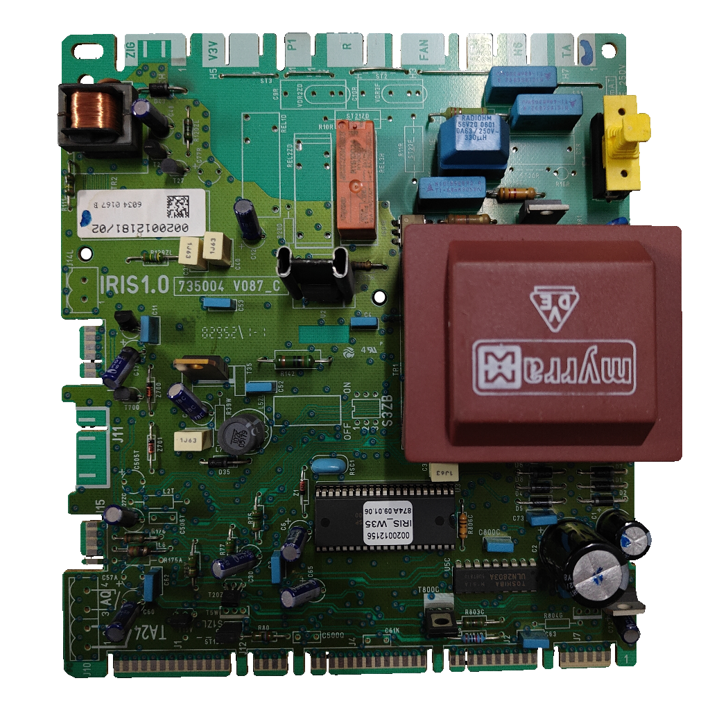Placa electrónica Saunier Duval IRIS1.0 · 0020012181/02 · 735004 V087_C para Opaliafast F 17 E: vista 3
