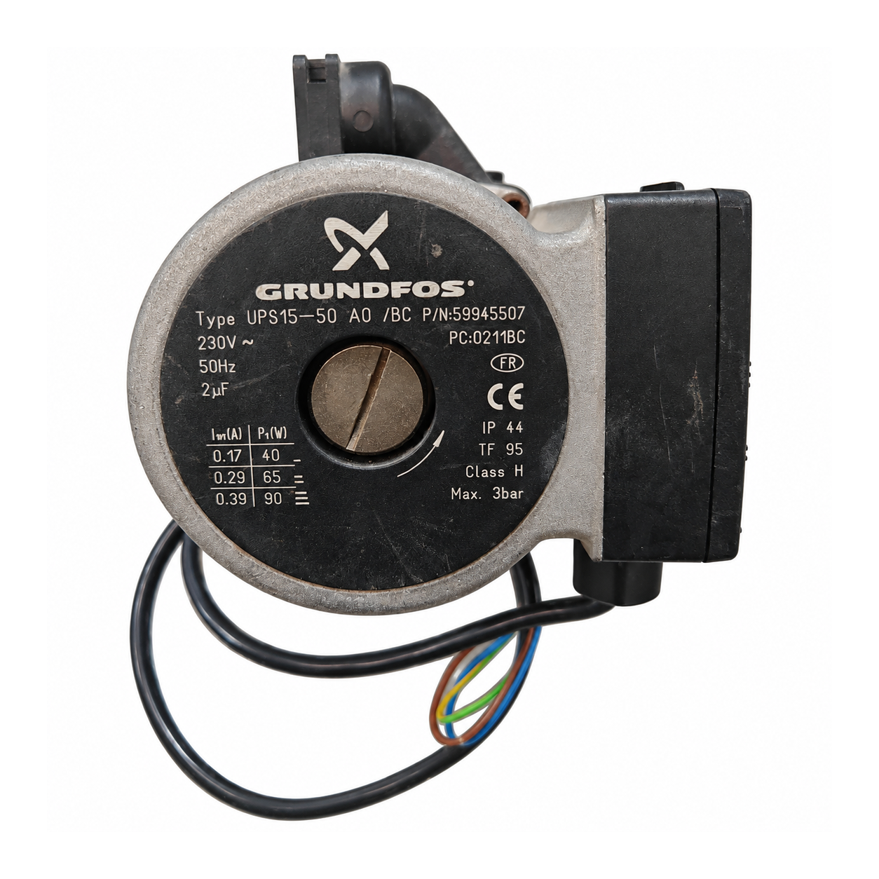 Bomba Grundfos UPS15-50 AO /BC Beretta – Ref. 59945507: Vista frontal de la pieza
