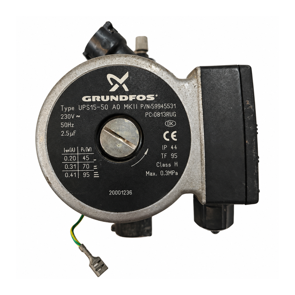 Bomba Grundfos UPS15-50 AO MKII – Ref. 59945531 · compatible con Beretta Ciao 24 S.I.N.: Vista frontal de la pieza