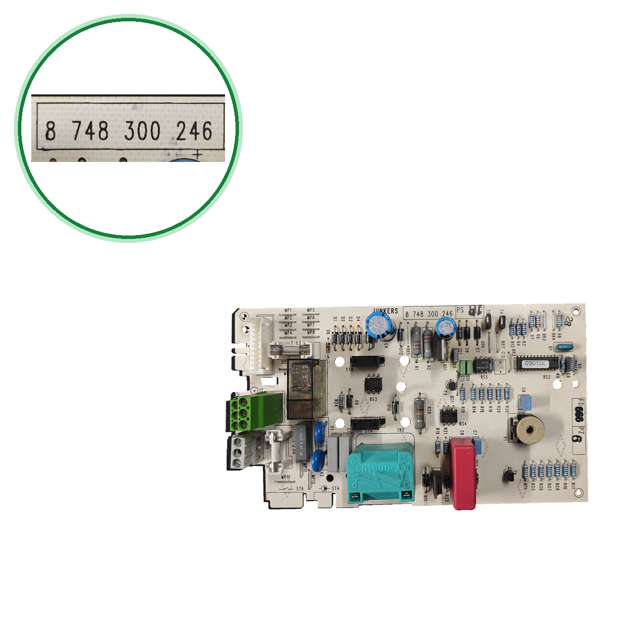 Placa electrónica Junkers 8 748 300 246 para ZW20 KD
