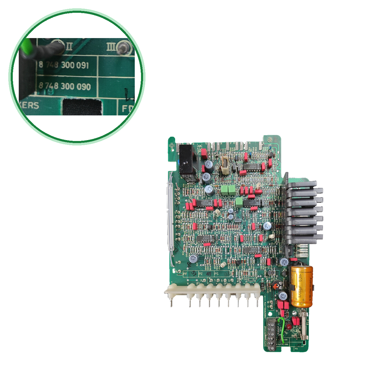 Placa Junkers 8 748 300 091 0 · marcaje adicional 8 748 300 090