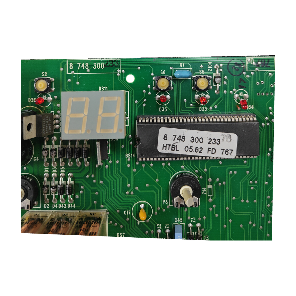 Placa electrónica Junkers/Bosch 8 748 300 233 · PCB 8 748 301 107 para ZWE 24.3 EuroStar: vista 3
