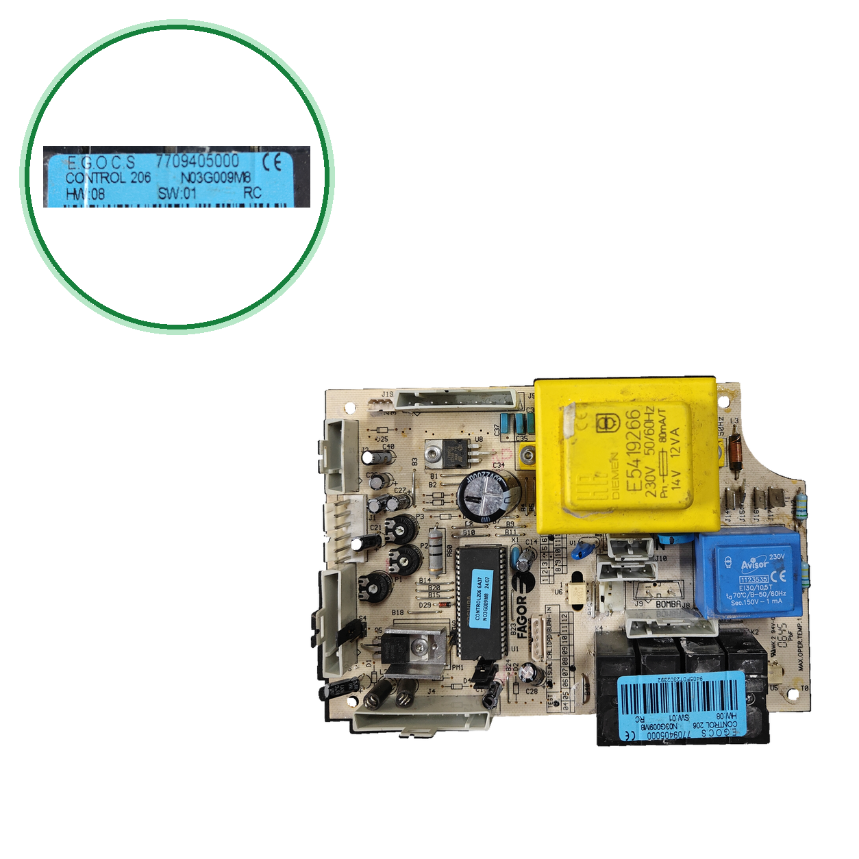 Placa electrónica E.G.O.C.S CONTROL 206