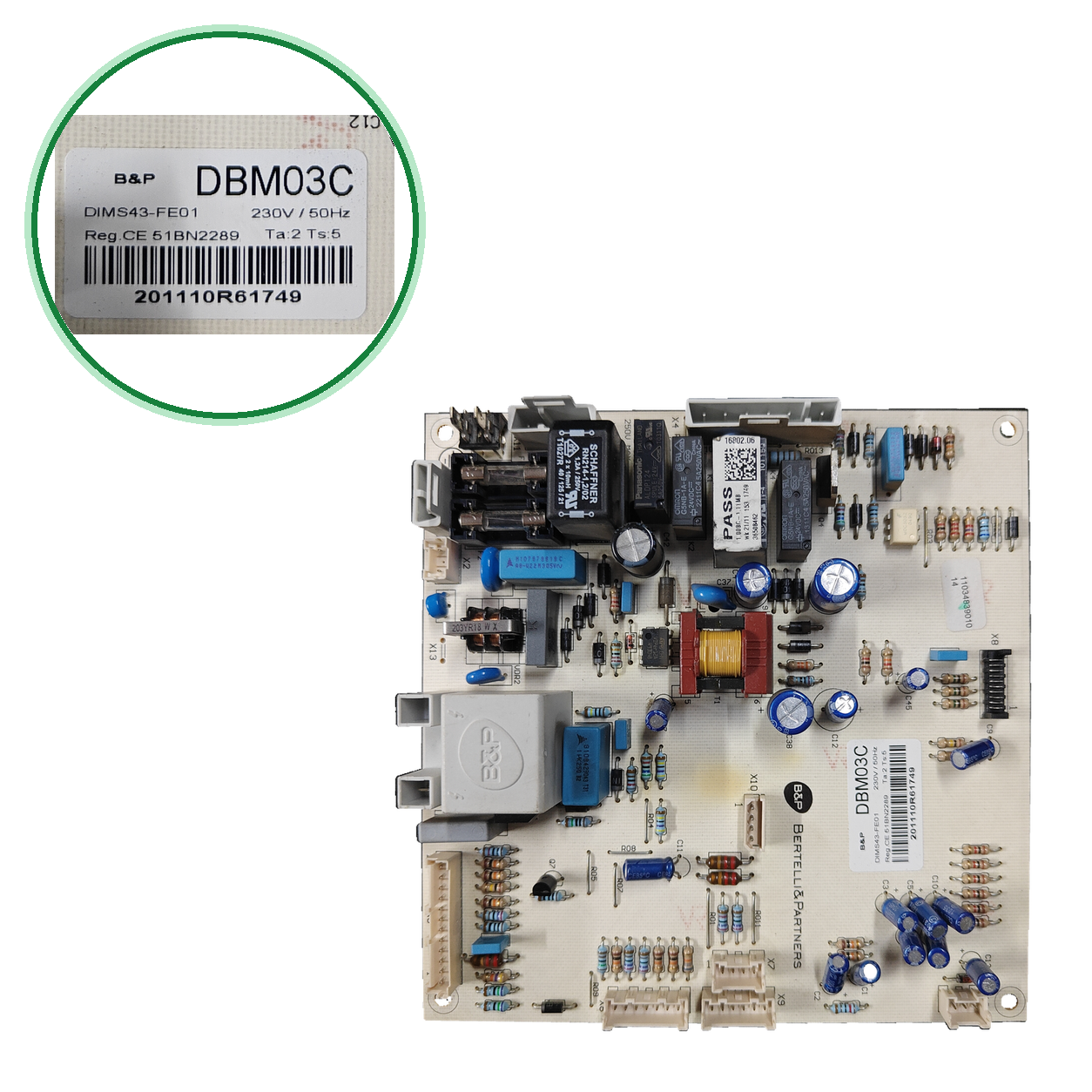 Placa electrónica B&P DBM03C DIMS43-FE01 para Ferroli DIVAtop Micro LN F24