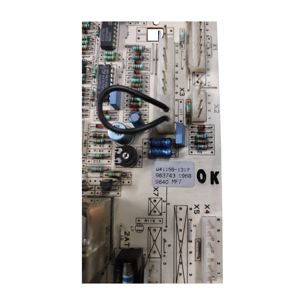 Placa electrónica Honeywell W4115B-1317 · PCB 45005977-001 para Ferroli Master atmosférica: Vista de componente