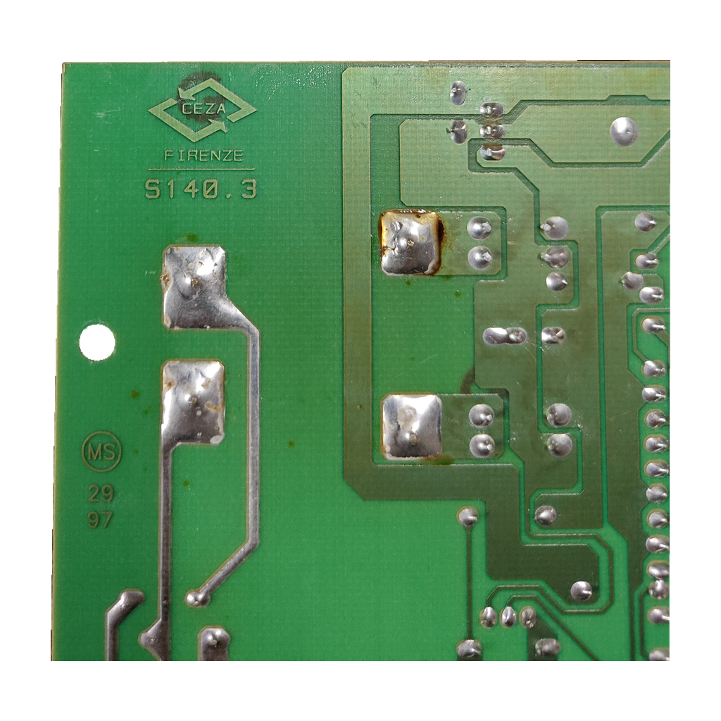 Placa electrónica CEZA S140.3 · PCB 10.8000-0.007.104-5 para Savio 120 M: Vista de componente