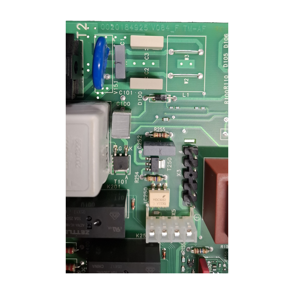 Placa electrónica Vaillant Euro all · 0020034604 · PCB 0020184925 V084_F: Vista de componente