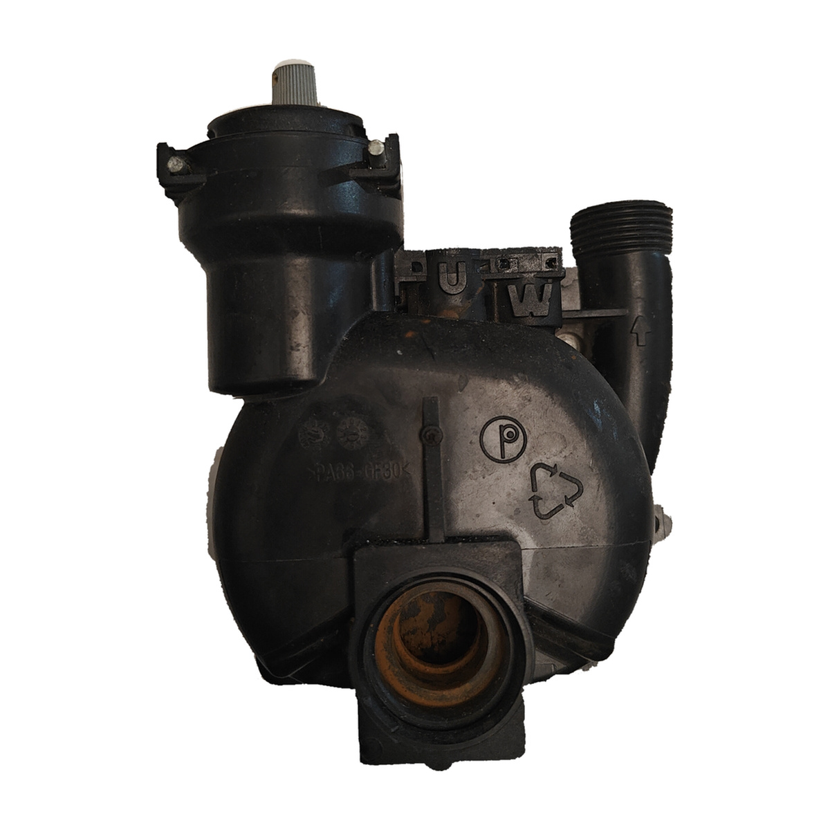 Bomba circuladora Wilo INTNFSL12/6 HE-1 · 4520904 · Sime 6272310 · Format Low NOX 25 BF: Vista de conexiones y controles desde el lado opuesto.